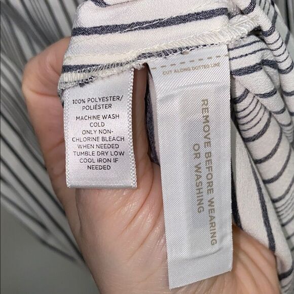 LOFT Striped Halter Maxi Dress Black White Sleeveless‎ Size 10 - Picture 12 of 12